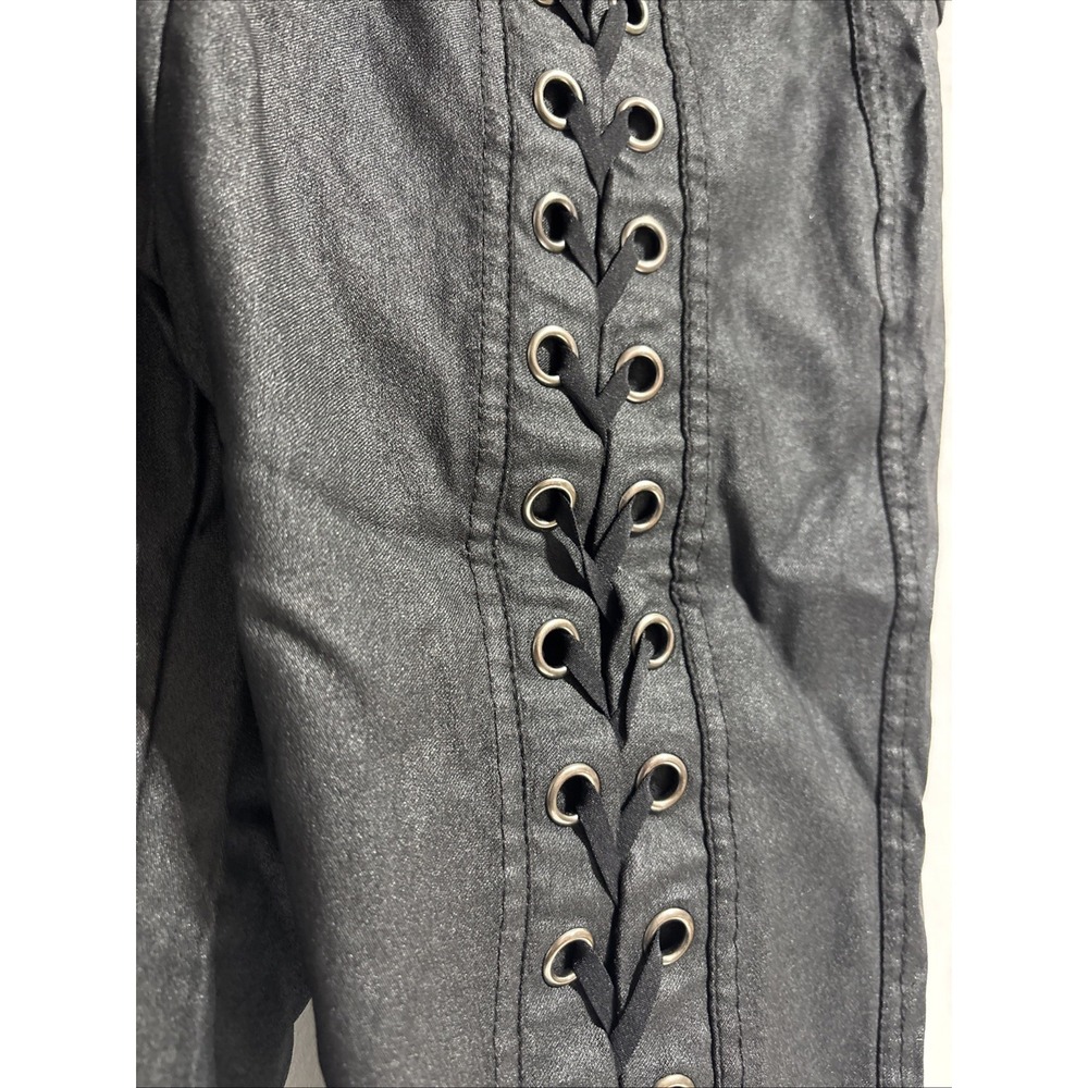 Hot & Delicious Women's Front Tie Up Jeggings Black Size‎ XL Y2K Boho Underwire - Picture 2 of 11
